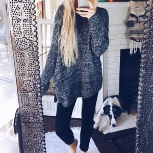 Marled Black & White Sweater